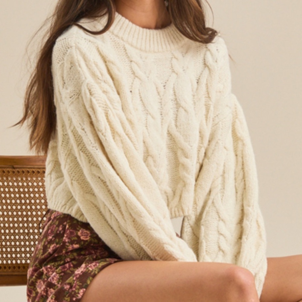 Altar'd State Brandi Chunky Cable Knit Sweater